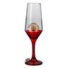 Taça Pomba Gira Leque Rosa Vermelha Champagne Vidro 186ml - 3