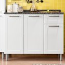 Ver imagem 5 de Balcão De Cozinha 100% Aço 105Cm Com Tampo 3 Portas 1 Gaveta 6112 Múltipla Branco