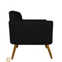 Ver imagem 3 de Namoradeira 02 Lugares Isabella Consultório Loja Suede Preto - LM DECOR