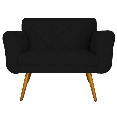Namoradeira 02 Lugares Isabella Consultório Loja Suede Preto - LM DECOR