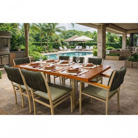 Conjunto Gourmet Náutica 8 Cadeiras Elegance Solare-verde