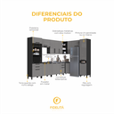 Ver imagem 5 de Cozinha Modulada Completa Fidelitá Mônaco 9 Peças 549cm 16 Portas 4 Gavetas sem Tampo Chumbo/tit