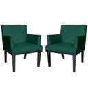 Ver imagem 1 de Kit 2 Poltronas Decorativa Vitória Suede Verde Pés Madeira Mz Decor