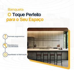 Kit 4 Banquetas para Balcão Bancada Cozinha Bistrô Ilhas Gourmet Bares Banco Flórida Preta - 3