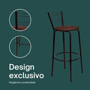 Ver imagem 4 de Kit 4 Banquetas para Balcão Bancada Cozinha Bistrô Ilhas Gourmet Bares Banco Flórida Preta