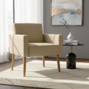Ver imagem 1 de Poltrona Hope Decorativa Confortável para Sala Quarto Recepção Tecido Suede Pés Palito
