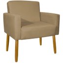 Ver imagem 4 de Poltrona Hope Decorativa Confortável para Sala Quarto Recepção Tecido Suede Pés Palito