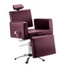 Cadeira Cabelereiro Barbeiro Maquiagem Poltrona Reclinável Class Salão de Beleza Estofados Vinho - 1