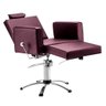 Cadeira Cabelereiro Barbeiro Maquiagem Poltrona Reclinável Class Salão de Beleza Estofados Vinho - 2