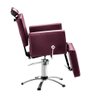 Cadeira Cabelereiro Barbeiro Maquiagem Poltrona Reclinável Class Salão de Beleza Estofados Vinho - 5