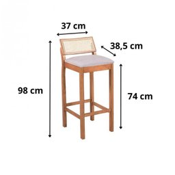 Conjunto Bistrô Mesa Jade Tampo Laqueado com 2 Banquetas Helena Linho Facilita Decor - 4