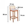 Conjunto Bistrô Mesa Jade Tampo Laqueado com 2 Banquetas Helena Linho Facilita Decor - 4