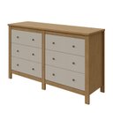 Ver imagem 1 de Cômoda Maggiore 6 Gavetas Amêndoa/Off White - Móveis Lopas