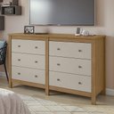 Ver imagem 2 de Cômoda Maggiore 6 Gavetas Amêndoa/Off White - Móveis Lopas