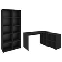 Ver imagem 1 de Mesa Escrivaninha em L Eron e Estante Livreiro 90x187cm Lean A06 Preto - Mpozenato