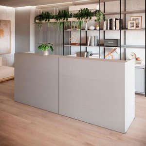 Balcões para Recepção Atendimento Escritório 240 Cm F5 Cor:cinza