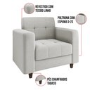 Ver imagem 6 de Sofá 2 Lugares e 2 Poltronas Pé Madeira Tabaco Arezo Linho Cinza D01 - D’Rossi