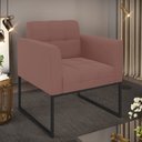 Ver imagem 2 de Poltrona Elisa Veludo Base Metálica Industrial Preto - D'Rossi