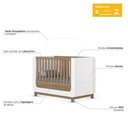 Ver imagem 5 de Quarto de Bebê Completo Aconchego 1 Porta 4 Gavetas com Vidro Branco/jequitibá - Henn