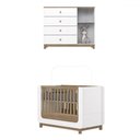 Ver imagem 3 de Quarto de Bebê Completo Aconchego 1 Porta 4 Gavetas com Vidro Branco/jequitibá - Henn