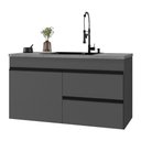 Ver imagem 1 de Balcão de Cozinha Gabinete Pia 120cm 2 Portas 1 Gaveta Suspenso Milano Multimóveis Mp2414 Cinza
