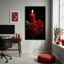 Ver imagem 1 de Quadro Umbanda Vela e Rosas Vermelhas - 70x50cm:moldura Preta
