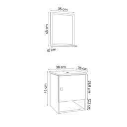 Conjunto de Banheiro com Gabinete 1 Porta e 1 Espelheira Lima - 4