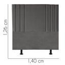 Ver imagem 3 de Cabeceira Estofada Cama Box Casal Grécia 140cm Courino:cinza Escuro