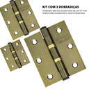 Ver imagem 3 de Dobradiça para Porta Silvana 3.1/2" com Rolamento 891 Embutir 35kg Colonial com 3 Peças