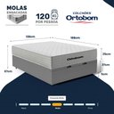 Ver imagem 4 de Cama Box Baú com Colchão de Molas Ensacadas Ortobom One Face Plenno Superpocket Casal 138cm