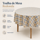Ver mais imagens de Toalha de Mesa Xadrez Impermeável Limpa Fácil Poli-Bambu:1,60m Diâm. Redonda, 4 a 6 Lugares
