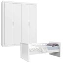 Ver imagem 1 de Cama Babá e Guarda Roupa Infantil Tutto New Branco Acetinado - Matic