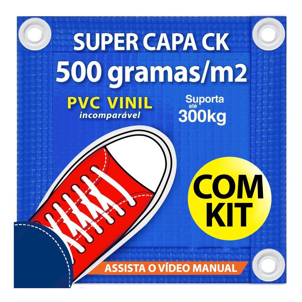 Capa de Segurança para Piscina 4x2m CK500 Micras c/ Ilhós de PVC + Kit Instalação CIKALA - 2