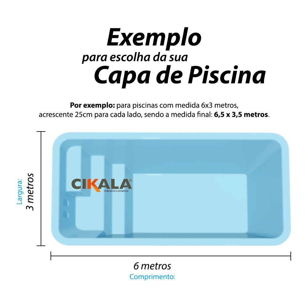Capa de Segurança para Piscina 4x2m CK500 Micras c/ Ilhós de PVC + Kit Instalação CIKALA - 4