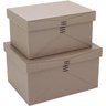 HOME&CO JUPTER CAIXA ORGANIZADORA SINTÉTICO BEGE 2PÇ - 1