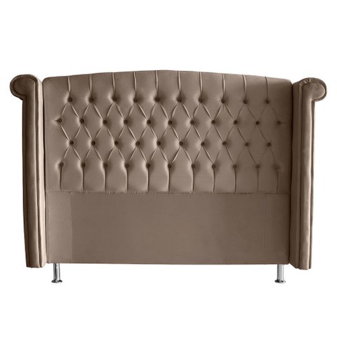 Cabeceira de Cama Box Malibu Queen 160 Cm Suede Capuccino do Lar Móveis