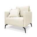 Ver imagem 1 de Poltrona Decorativa Elba para Sala Linho Rústico Natural Bege com Encosto Alto Loja Sheep