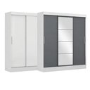 Ver imagem 5 de Guarda-Roupa Casal com Espelho 3 Portas 2 Gavetas Istambul Espresso Móveis Branco