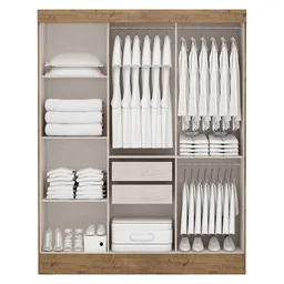 Guarda-Roupa Casal com Espelho 3 Portas 2 Gavetas Istambul Yescasa - 2 Guarda-Roupa Casal com Espelho 3 Portas 2 Gavetas Istambul Yescasa - 2