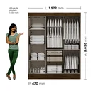 Ver imagem 4 de Guarda-Roupa Casal com Espelho 3 Portas 2 Gavetas Istambul Yescasa