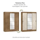 Ver imagem 6 de Guarda-Roupa Casal com Espelho 3 Portas 2 Gavetas Istambul Yescasa