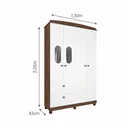 Ver imagem 4 de Guarda-Roupa para Bebês 4 Portas 2 Gavetas Happy Espresso Móveis