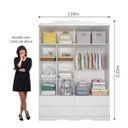 Ver imagem 3 de Guarda-Roupa de Bebê Infantil 4 Portas 4 Gavetas 100% MDF Aquarela Espresso Móveis Branco