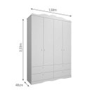 Ver imagem 2 de Guarda-Roupa de Bebê Infantil 4 Portas 4 Gavetas 100% MDF Aquarela Espresso Móveis Branco