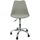 Ver imagem 3 de Kit 5 Cadeiras Leda Office Luisa Saarinen Estofada Base Giratória Cromada - Cinza