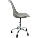 Ver imagem 4 de Kit 5 Cadeiras Leda Office Luisa Saarinen Estofada Base Giratória Cromada - Cinza