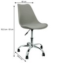 Ver imagem 6 de Kit 5 Cadeiras Leda Office Luisa Saarinen Estofada Base Giratória Cromada - Cinza