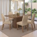 Ver imagem 1 de Conjunto Sala de Jantar Tampo de Vidro 6 Cadeiras Rustic/Imperial Colmar Madesa