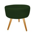 Ver imagem 5 de Kit Namoradeira + 2 Poltronas Decorativa Nina Capitonê + Puff Redondo Suede Verde Pés Madeira Mz Dec
