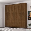 Ver imagem 1 de Guarda Roupa Casal 6 Portas de Bater 2 Gavetas MDP Imbuia-Rustico Vila Rica